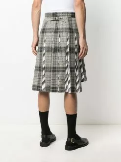 Thom Browne pleated check-pattern suit skirt
