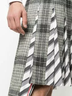 Thom Browne pleated check-pattern suit skirt