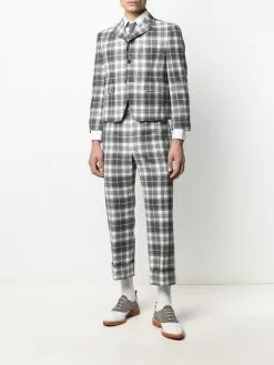 Thom Browne tartan check cropped jacket