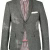 Thom Browne contrast-stitch single-breasted blazer jacket