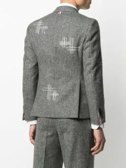 Thom Browne contrast-stitch single-breasted blazer jacket