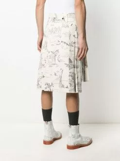 Thom Browne Sketch print pleated suit skirt bermuda shorts of men 8 Thom Browne sketch-print pleated suit skirt