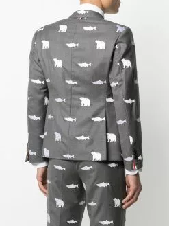 Thom Browne animal-print single-breasted blazer