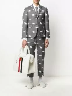 Thom Browne animal-print single-breasted blazer