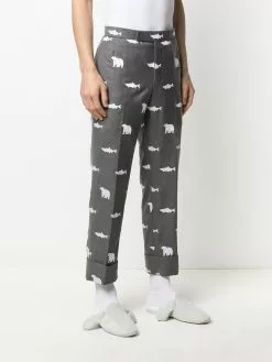 Thom Browne animal-pattern tailored trousers