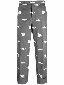 Thom Browne animal-pattern tailored trousers