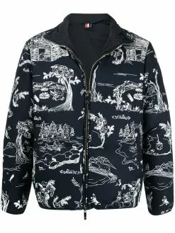 Thom Browne sketch-print zip-front jacket