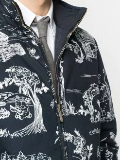 Thom Browne sketch-print zip-front jacket