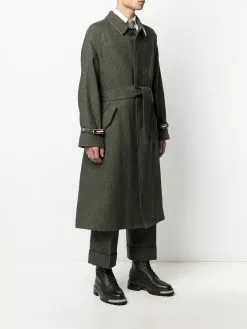 Thom Browne tri-stripe detail tie-waist coat