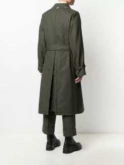 Thom Browne tri-stripe detail tie-waist coat