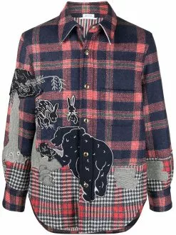 Thom Browne embroidered bear shirt jacket
