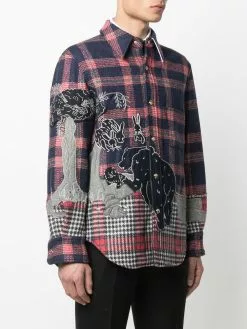 Thom Browne embroidered bear shirt jacket