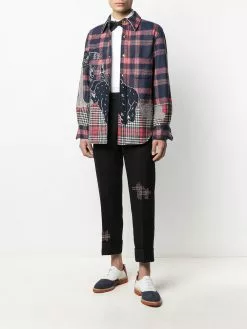 Thom Browne embroidered bear shirt jacket