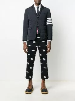 Thom Browne 4-Bar motif padded blazer