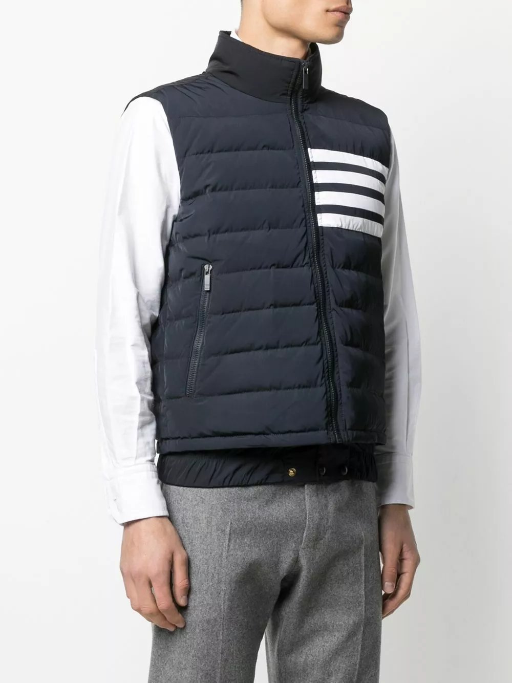 Thom Browne 4 Bar motif puffer gilet waistcoats & gilets of men 3 Thom Browne 4-Bar motif puffer gilet