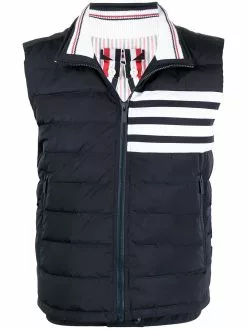 Thom Browne 4-Bar motif puffer gilet