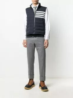 Thom Browne 4-Bar motif puffer gilet