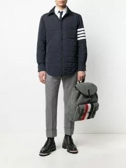 Thom Browne 4-Bar stripe padded shirt jacket