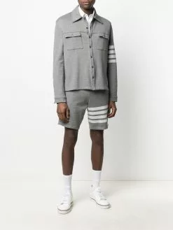 Thom Browne 4-Bar stripe cotton-jersey jacket