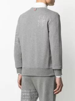 Thom Browne embroidered stripe cotton sweatshirt