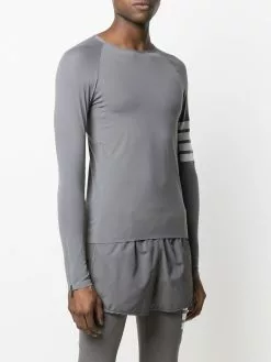 Thom Browne 4-Bar stripe lightweight compress top