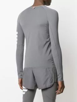 Thom Browne 4-Bar stripe lightweight compress top