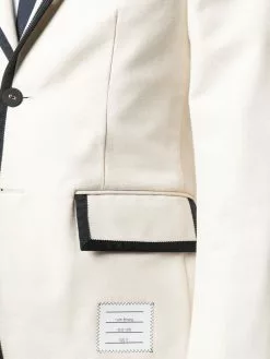Thom Browne contrast-border single-breasted blazer