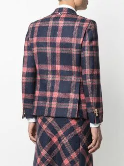 Thom Browne plaid-pattern buttoned blazer