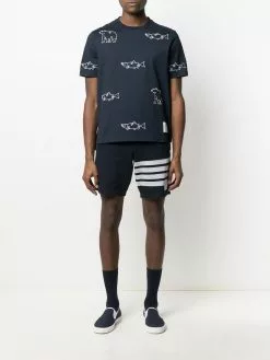 Thom Browne embroidered bear fish T-shirt
