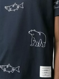 Thom Browne embroidered bear fish T-shirt