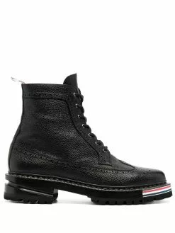 Thom Browne RWB stripe lace-up boots