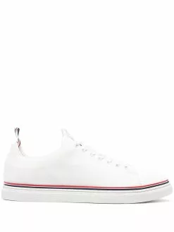Thom Browne grosgrain-trimmed canvas sneakers