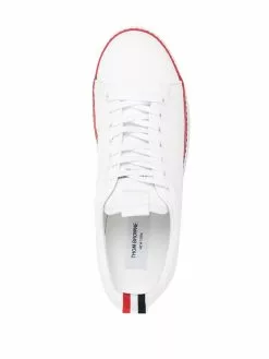 Thom Browne grosgrain-trimmed canvas sneakers