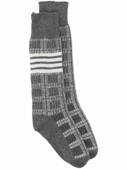 Thom Browne 4-Bar checked socks