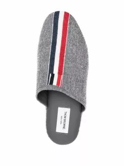 Thom Browne striped felted slippers