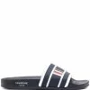 Thom Browne striped flatform slides