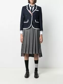 Thom Browne contrast-trim embroidered blazer