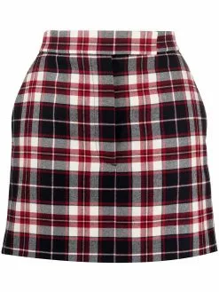 Thom Browne tartan check wool mini skirt