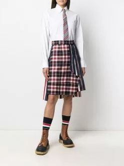 Thom Browne alternating stripe pleated mini sack skirt