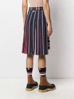 Thom Browne alternating stripe pleated mini sack skirt