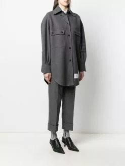 Thom Browne 4-Bar supersized Melton shirt