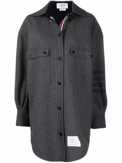 Thom Browne 4-Bar supersized Melton shirt