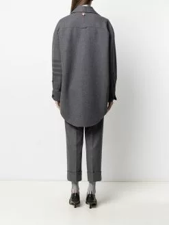 Thom Browne 4-Bar supersized Melton shirt