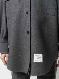 Thom Browne 4-Bar supersized Melton shirt