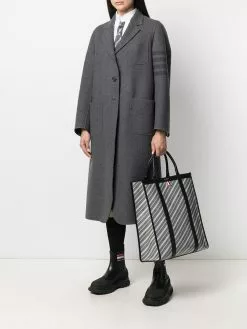 Thom Browne notched-lapel single-breasted coat