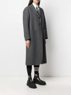 Thom Browne notched-lapel single-breasted coat