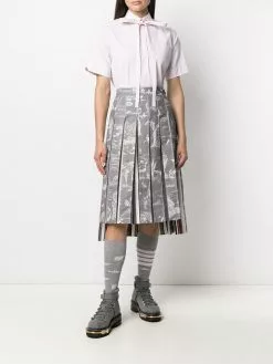 Thom Browne pinstripe tie-fastening shirt