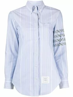 Thom Browne point collar button-down 4-Bar shirt