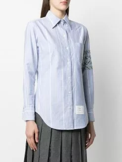 Thom Browne point collar button-down 4-Bar shirt
