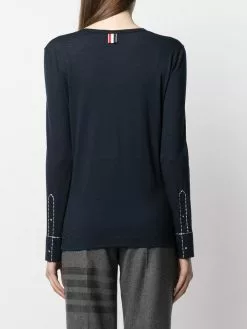 Thom Browne trompe l'oeil shirt & tie embroidery stitch top
